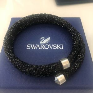 Swarovski black crystal dust wrap bracelet